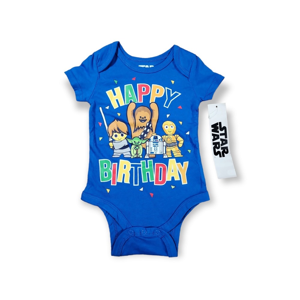 Star Wars Birthday Baby Bright Blue One-piece  Size 12 Months‎